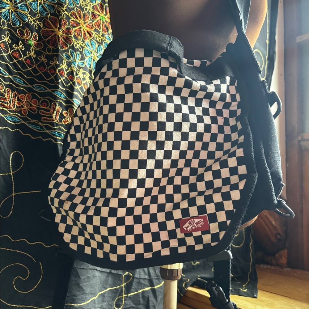 Vans Black and White Checkered Crossbody Bag
